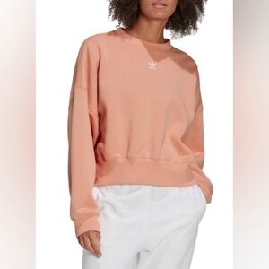 Adidas Adicolor Essentials Fleece Sweatshirt in Coral - Size M